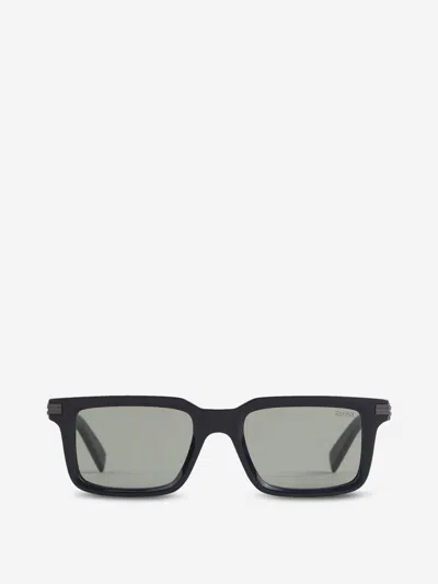 Zegna Square Frame Sunglasses In Black