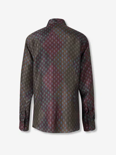 Dries Van Noten Printed Silk Blouse In Red