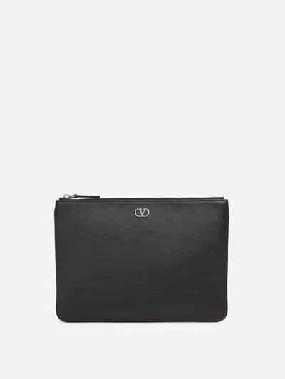 Valentino Garavani Leather Hand Bag In Black