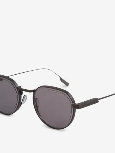 Zegna 52mm Round Polarized Sunglasses In Brown