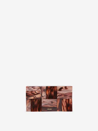 Cult Gaia Rectangular Clutch Bag In Brown