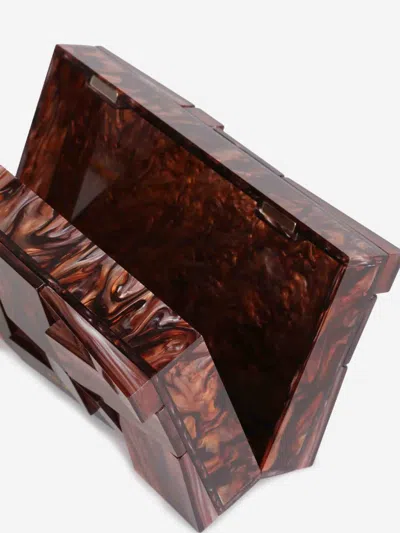 Cult Gaia Rectangular Clutch Bag In Brown