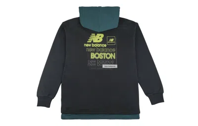 New Balance Splicing Hooded Knit Pullover Casual Sports Black