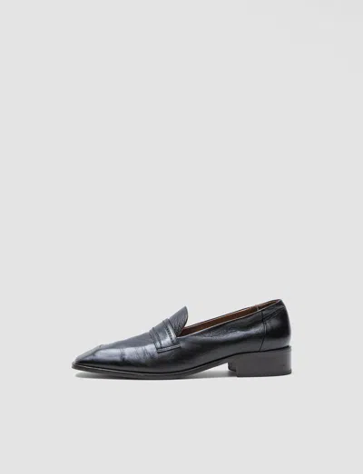 Joseph Leather Penny Loafers In Black