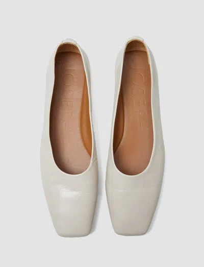Joseph Patent Leather Ballerinas In White