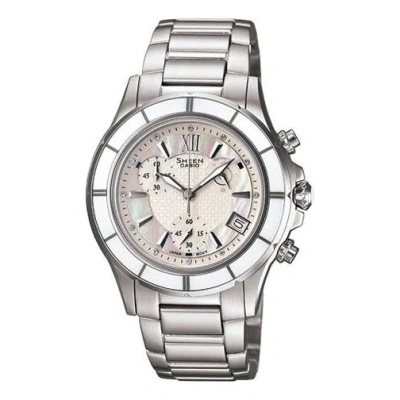 Casio Sheen Waterproof Stainless Steel Strap White Analog