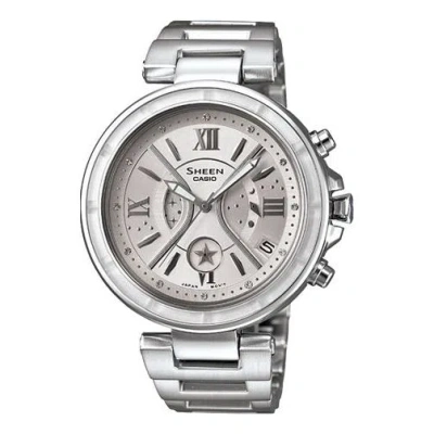 Casio Sheen Waterproof Stainless Steel Strap White Analog In Neutral