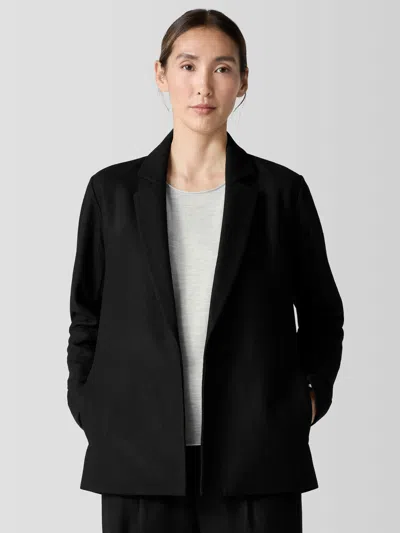 Eileen Fisher Felted Wool Jersey Blazer In Regenerative Wool In Black
