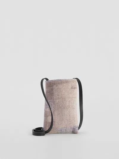 Eileen Fisher Waste No More Felted Phone Pouch In Neutral