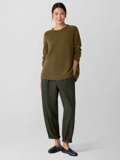 Eileen Fisher Felted Wool Jersey Lantern Pant In Regenerative Wool In Green