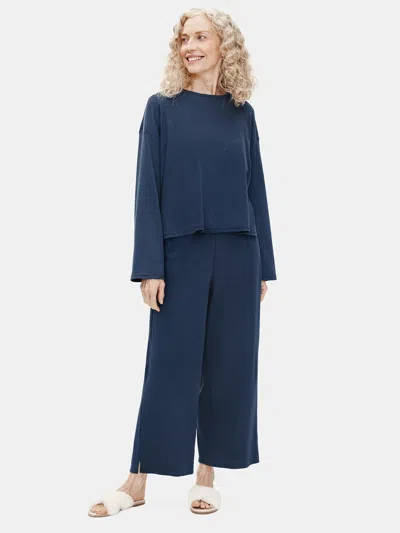 Eileen Fisher Organic Cotton Interlock Sleep Box-top In Purple