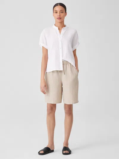 Eileen Fisher Organic Linen Shorts In Undyed Natural In Gray