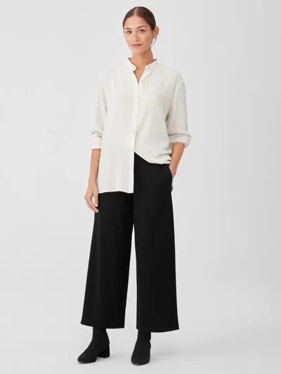 Eileen Fisher Melange Boiled Wool Jersey Wide-leg Pant In Regenerative Wool In Multi