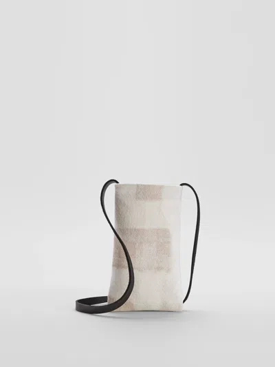 Eileen Fisher Waste No More Felted Phone Pouch In Neutral