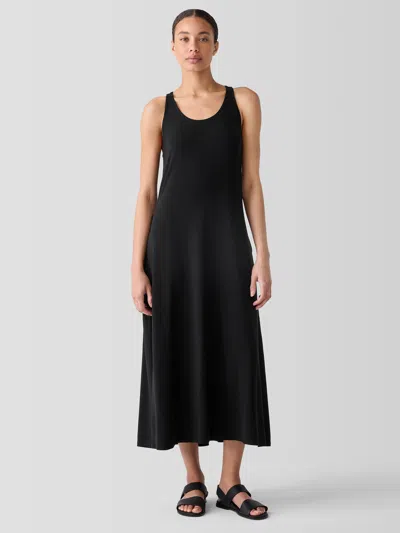 Eileen Fisher Fine Jersey Racer-back Tank Dress In Black