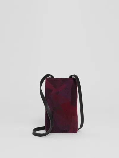 Eileen Fisher Waste No More Felted Phone Pouch In Red