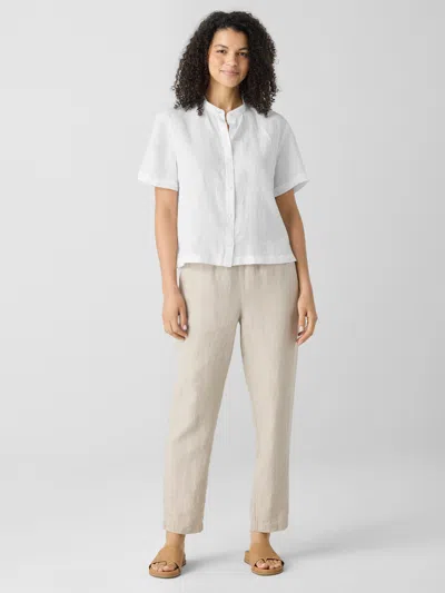 Eileen Fisher Organic Linen Tapered Pant In White