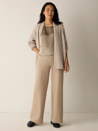 Eileen Fisher Felted Wool Jersey Wide-leg Pant In Regenerative Wool In Nude