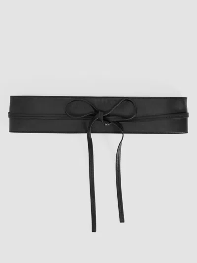 Eileen Fisher Buttery Leather Wrap Belt In Black
