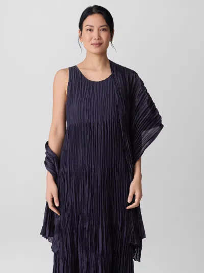 Eileen Fisher Whisper Transitional Silk Scarf In Black