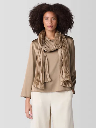 Eileen Fisher Whisper Silk Scarf In Brown