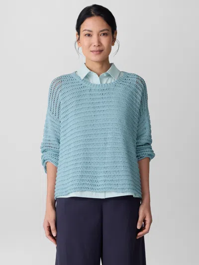 Eileen Fisher Peruvian Organic Cotton Cord Crew Neck Top