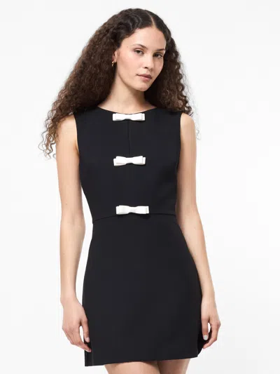 French Connection Azra Bow Front Minidress In Black
