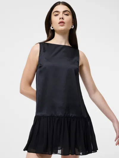 French Connection Marina Slinky Pleated Minidress In Black