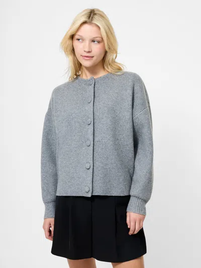 French Connection Safiya Knit Drop Shoulder Cardigan In Gray