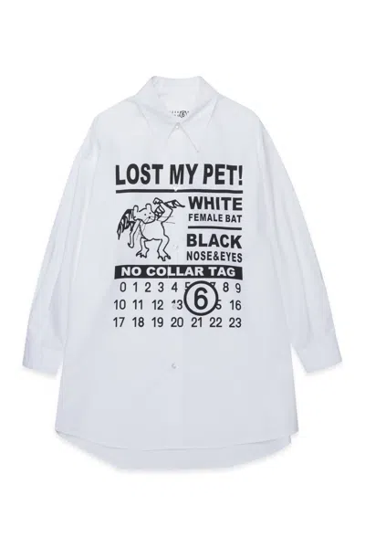Mm6 Maison Margiela Lost My Pet Poplin Maxi Shirt Dress In White