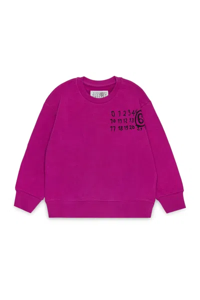 Mm6 Maison Margiela Hand Written Logo Crew-neck Sweatshirt In Orange