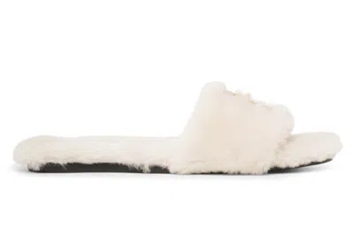 Pre-owned Givenchy 4g Slides Shearling (women's) Sneakers In White