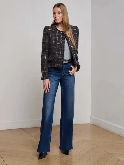 L'agence Zaya Tweed Jacket In Brown