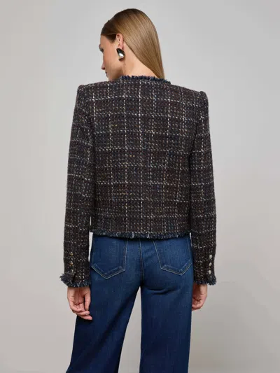 L'agence Zaya Tweed Jacket In Brown