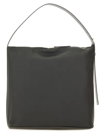 Apc A.p.c. Black Leather Maxi Vera Shopping Bag In Black