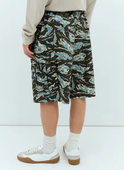 Acne Studios Men Printed Ripstop Shorts In Green