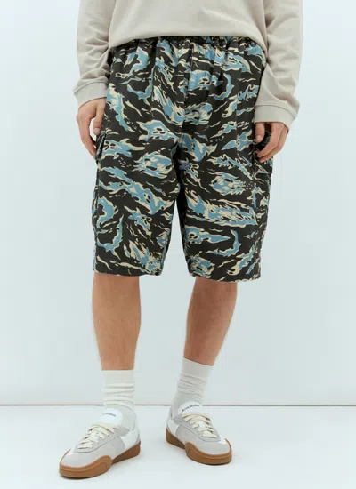 Acne Studios Men Printed Ripstop Shorts In Green