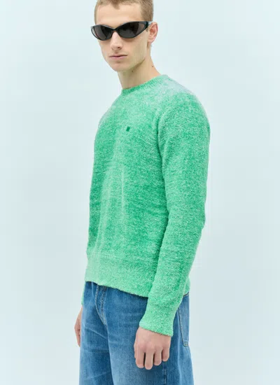 Acne Studios Men Textured Knit Sweater In Green