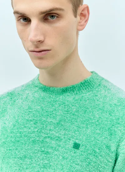 Acne Studios Men Textured Knit Sweater In Green