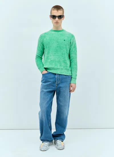 Acne Studios Men Textured Knit Sweater In Green