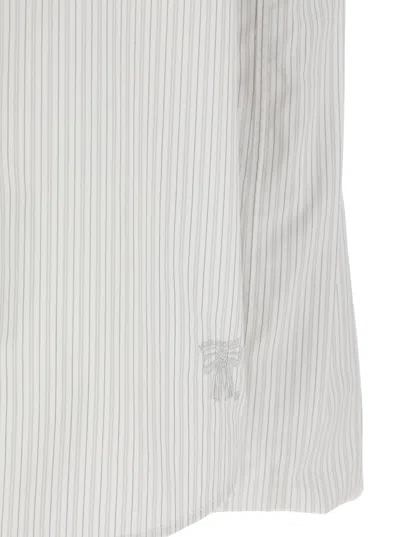 Acne Studios White Layered Shirt With All-over Striped Motif In Cotton Woman In White
