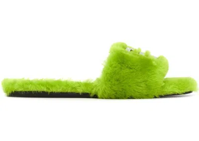 Pre-owned Givenchy 4g Slides Shearling (women's) Sneakers In Green