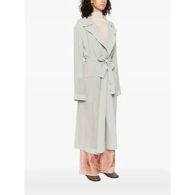Alberta Ferretti Belted Coat In Green