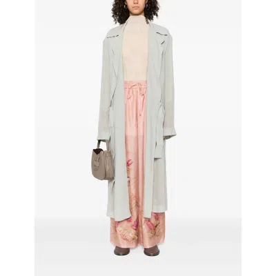 Alberta Ferretti Belted Coat In Green