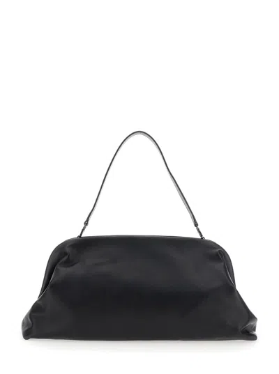 Alberta Ferretti Women Black Handbag With Removable Handle And Clasp Closure In Leather Woman In Black