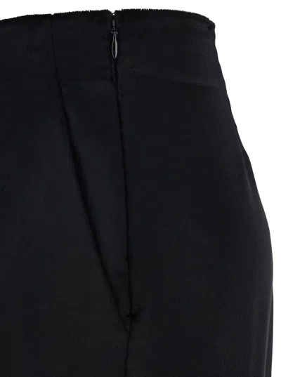Alberta Ferretti Women Black Trousers With Front Pleats In Velvet Woman In Black