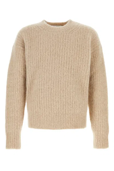 Ami Alexandre Mattiussi Ami Men Ribbed Crew Neck Sweater In Brown