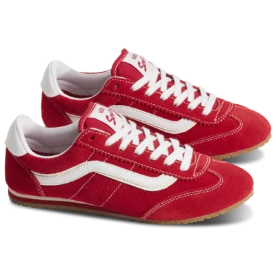 Vans Super Lowpro Racing Red Suede Leather Sneakers
