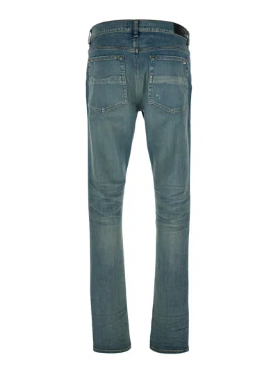 Amiri Blue Slim Fit Ripped Jeans In Blue