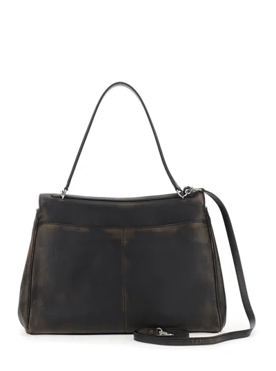 Balenciaga Men 'rodeo' Brown Large Shoulder Bag With Removable Shoulder Strap In Leather Man In Multi